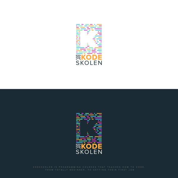 Design an enthusiastic logo and brand pack for a coding school