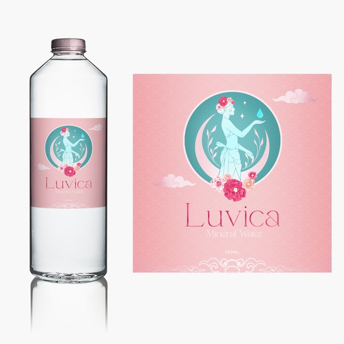 Label design for [beauty mineral water] for women Design by susubayramm (insta)