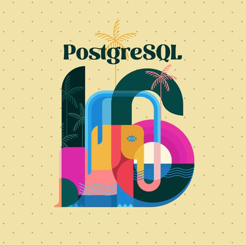 PostgreSQL v16 Release Artwork Design von hashWednesday