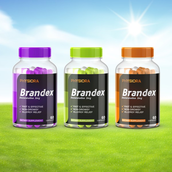 Physiora Brandex Allergy Relief Supplement Packaging Design