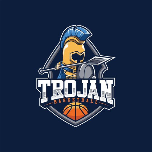 Boys basketball team logo " Trojans " Design réalisé par Radioes.royale