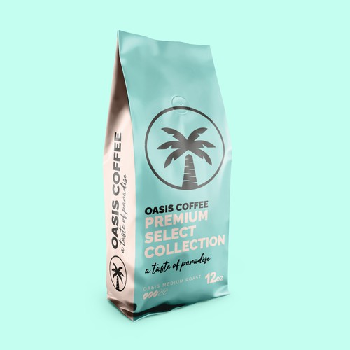 OASIS CAFE COFFEE BEAN PACKAGING DESIGN Design by DOOC.design