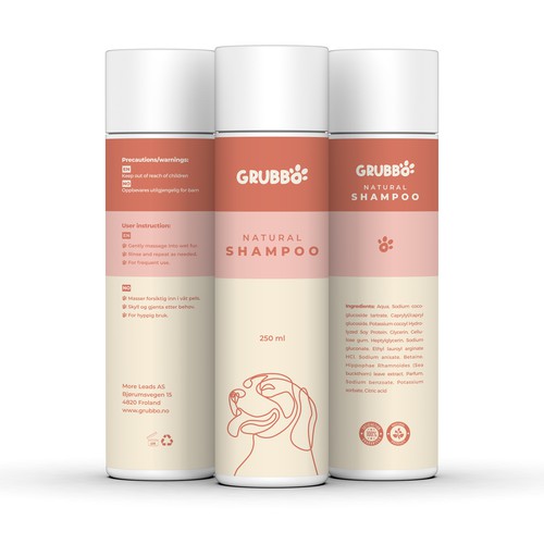 Design label for dog shampoo Diseño de Imee008