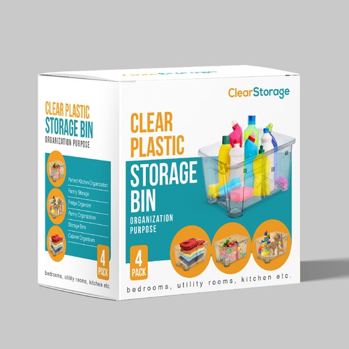 Looking for a premium Packaging Design for Clear Plastic Storage Container Packaging box Design von SRAA