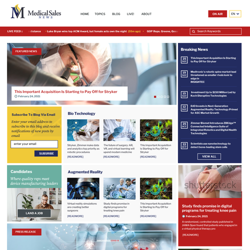 Design di Web design for- Medical Sales Job Board, Resource Center, and Live Podcast di Technology Wisdom