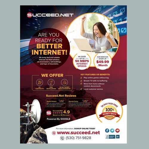 6x9 postcard advertisement for Fixed Wireless ISP Design by Create4Design