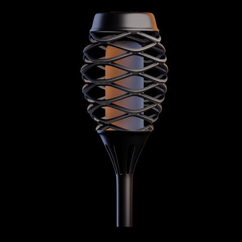 Create 3D model of the solar torch light with a unique pattern Design by MaisonHueco™