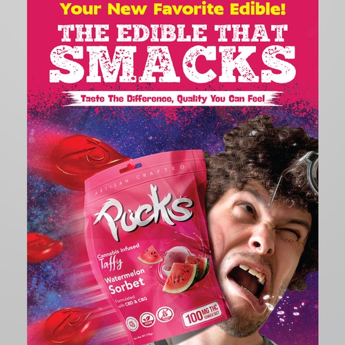 Searching for compelling advertisement for Cannabis edible brand Design by RED DOT