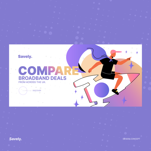 We need a standout banner ad for a modern broadband switching website. Design by Arie ツ︎