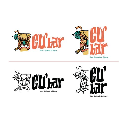 Tiki Bar logo - Rum, Cocktails & Cigars. Design by Dilanys Acosta