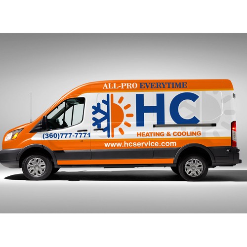 Design a Heating and Cooling Co Wrap in Orange Design by xen art