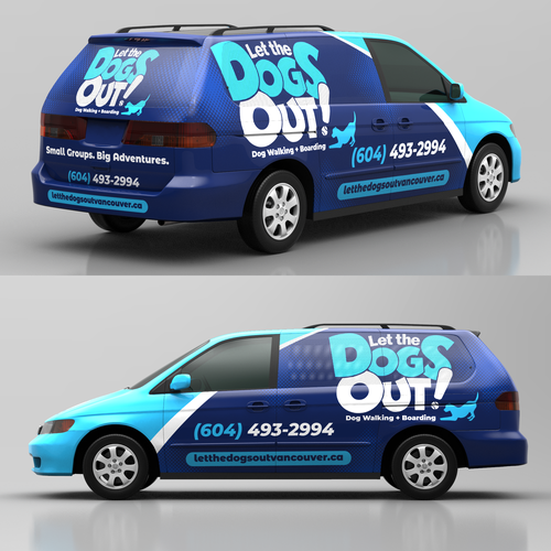 Design a Minivan Vehicle Wrap for Dog Walking Business Design réalisé par adelea