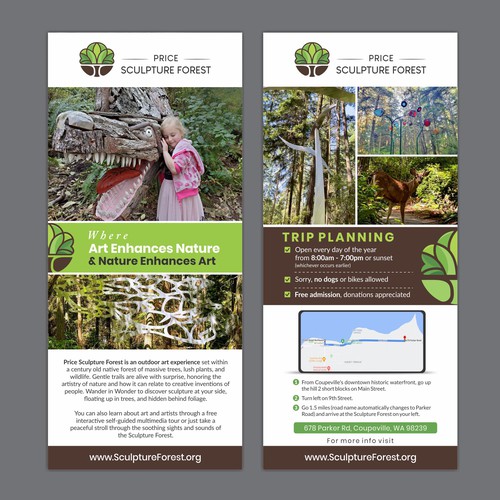 Enticing Rack Card for Unique and Fun Sculpture Park Nature Preserve Design by Dzine Solution