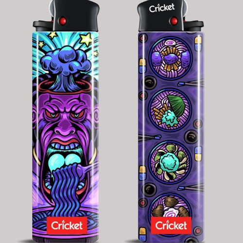 Create illustrations for a limited collection of Cricket Lighters (Multiple Winners) Design by brightoneart