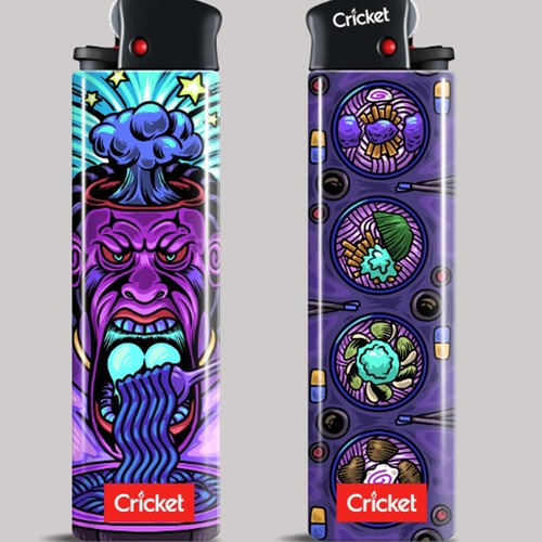 Create illustrations for a limited collection of Cricket Lighters (Multiple Winners) Design by brightoneart