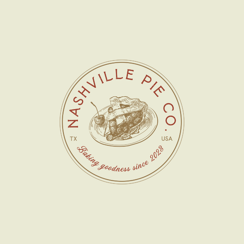 Design a timeless hand-drawn vintage logo for a Nashville Pie shop! Design by Tania Manoj