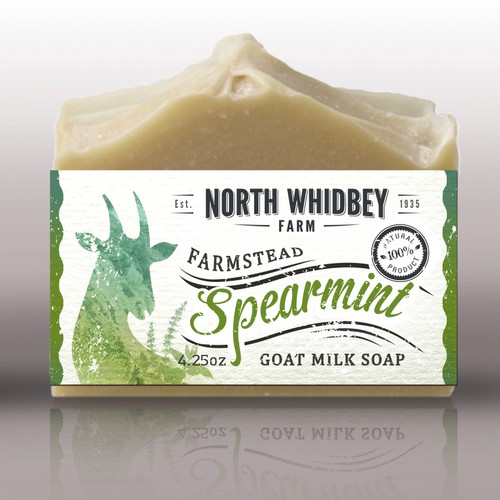 Create a striking soap label for our natural soap company with more work in the future Diseño de BrSav