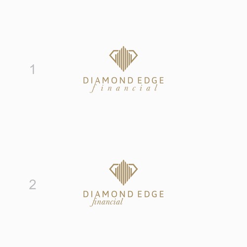 Create an elegant, understated luxury logo for Diamond Edge Financial Design by ZISSOU DESIGNS