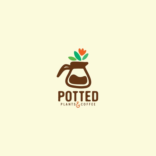 Cheerful logo for a plant and coffee shop Design by ALINAsINK