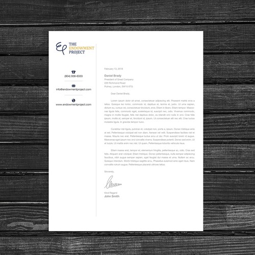 Clean, simple note design, The Endowment Project Design by fastdesign86