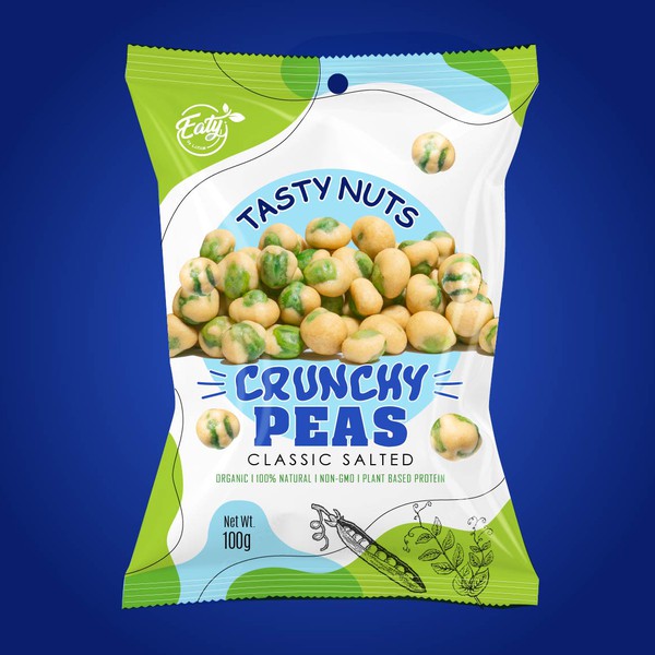 Tasty nuts, crunchy peas
