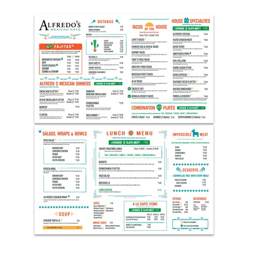 Traditional Mexican Restaurant needing new menu design! Design by pfunder