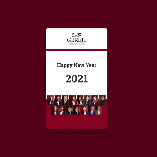 Happy new year card for GEREJE INVESTMENT BANK Design by Orovor