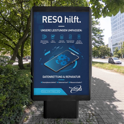 Clean & Nice Poster for Cell Phone Repair & Data Rescue Company Design by inventivao