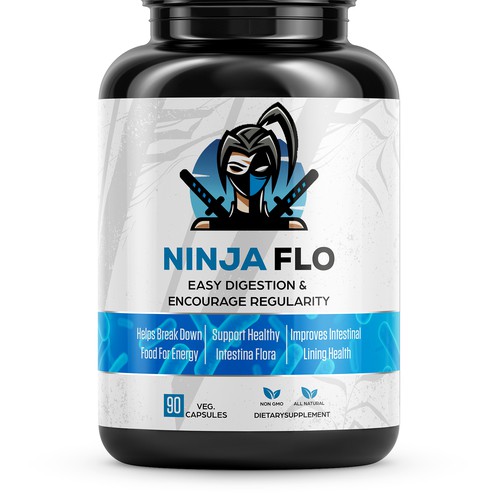 We need a cool supplement label for our supplement NINJAFLO Design by Designer_John