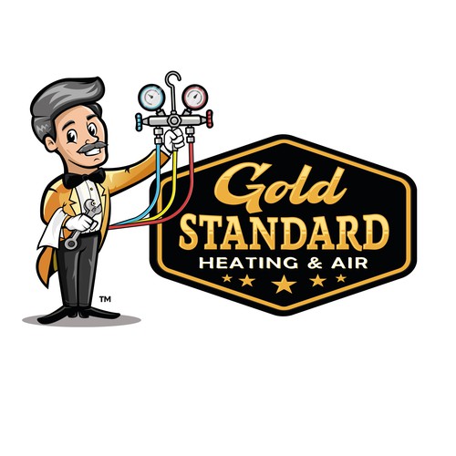 Powerful and Charming Character logo for an Heating and Air Company Design by Bezzot!design