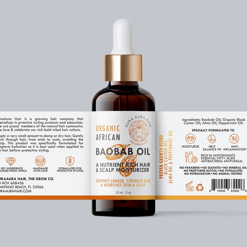Proven hair growth oil | Product label contest | 99designs
