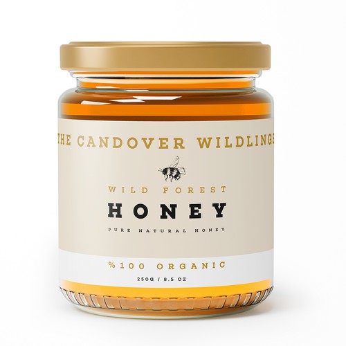 The Bees Need You! Wild Forest Honey Label Design. Design by ibrhmglbs