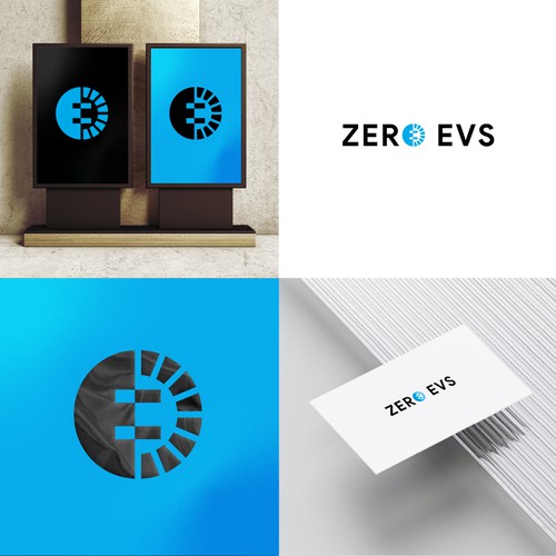 Logo for the emerging electic vehicle charger market, with a subtle emphasis on net zero Design by WANGS ™