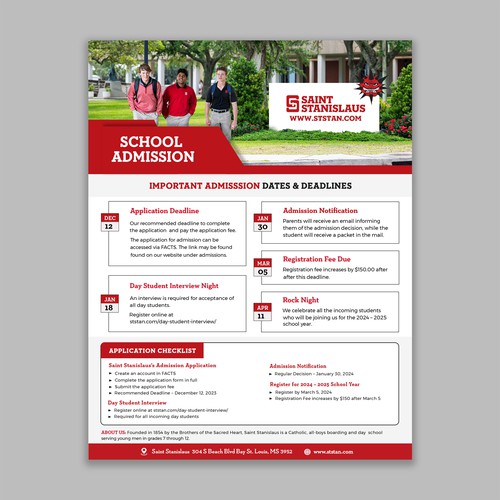 Design an eye-catching admission calendar flyer Design by _Gloria