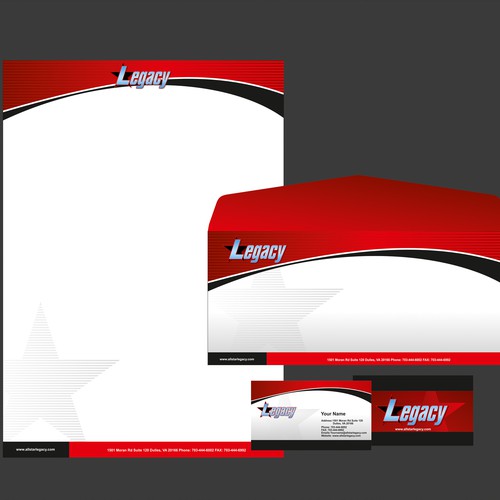 Athletic, Unique, Letterhead / Business Card stationary set