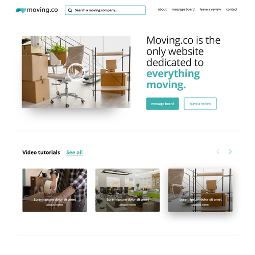 web page for moving related website Design by pilotagency