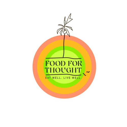 Fresh, Playful Island-Inspired Logo for Food For Thought – Organic Café & Market in the Florida Keys Design by m210297