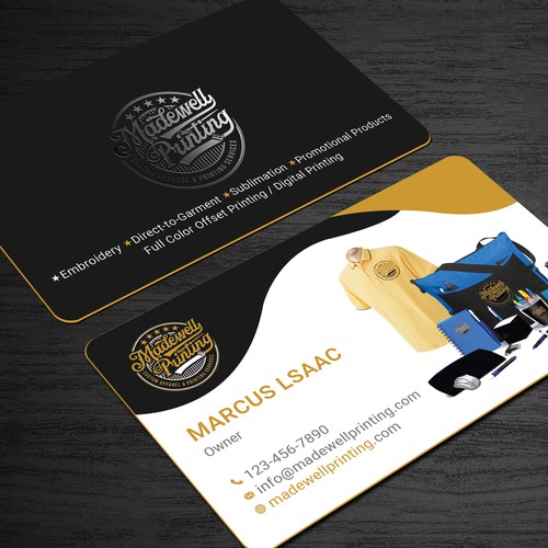 Business Card for a Custom Clothing/Product Business Design by Roni_