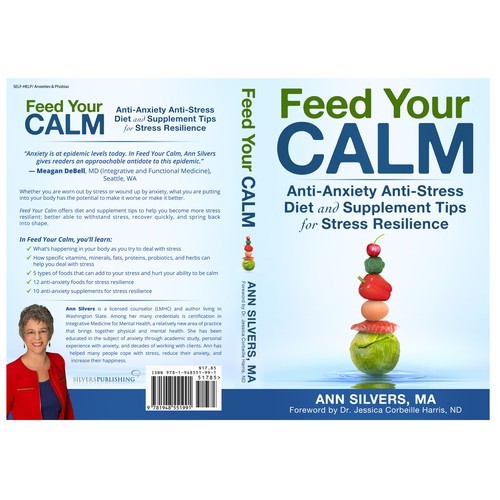 Captivating Yet Calm Book Cover for Stress Relief thru Nutrition Concept Design by zaRNic