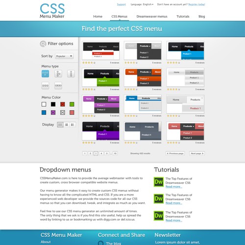 Design di website design for CSS Menu Maker di BobbyLex