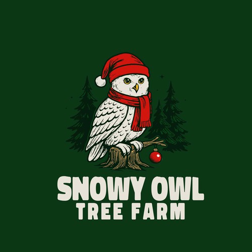 Snowy Owl Christmas Tree Farm ---LOGO COMPETITION! Design by #hjp