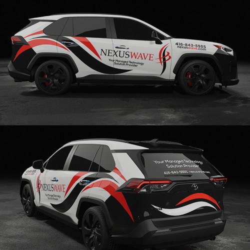 futuristic technology vehicle wrap for IT solutions company. Design by icon89GraPhicDeSign