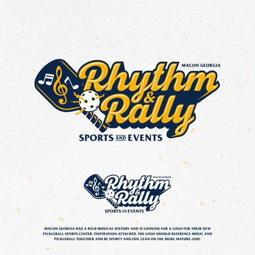 Music Meets Pickleball! Cool, musical logo for sports facility Design by adityabeny