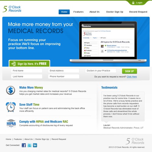 Healthcare Company Homepage Design and opportunity for 1 on 1 work afterwards Design by AxilSolutions