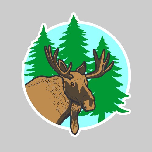 Marty Moose Sticker Design by Zyndrome