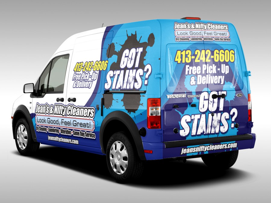 Create a capturing vehicle wrap for Nifty cleaners Car, truck or van