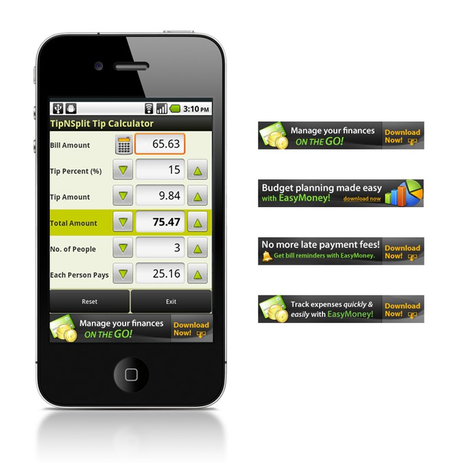 4 Mobile Banner Ads For Promoting A Personal Finance App