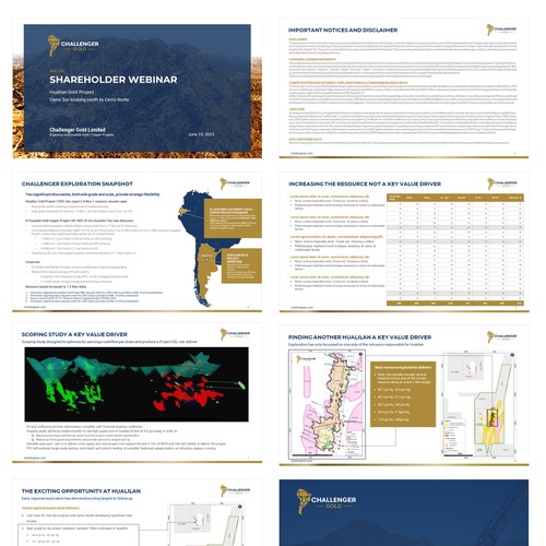 PowerPoint deck for South American gold mining company Design by @Emily Anderson