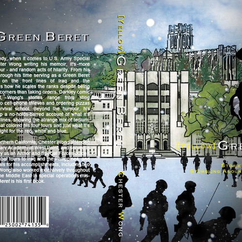 book cover graphic art design for Yellow Green Beret, Volume II Réalisé par Buxton