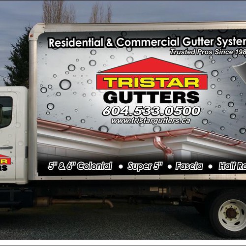 Tristar Gutter truck vehicle wrap (I AM HAVING A PRO INSTALL WRAP) Design von T i f a n y' s